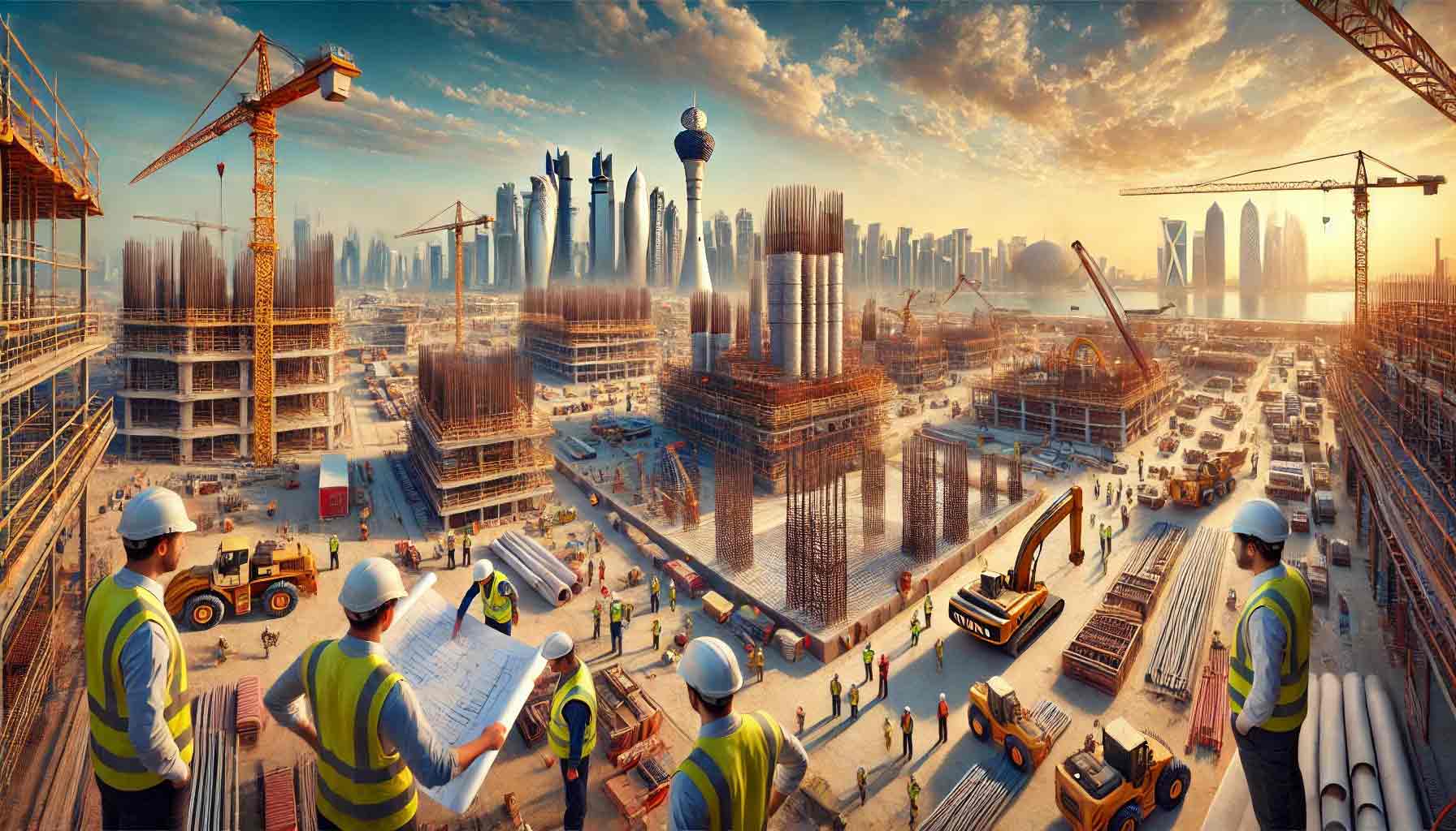 a-modern-oil-and-gas-facility-in-Qatar-during-a-desert-sunset.-The-facility-features-sleek,-state-of-the-art-architecture